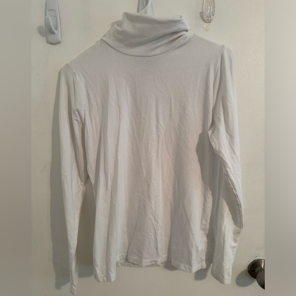 Plain white turtle neck